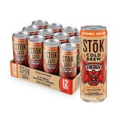 SToK Cold Brew Energy Caramel Cream, Energy Coffee Beverage with 195mg Caffeine to Help Support Focus, Canned Coffee with B-Vitamins, Guarana and Ginseng, 11 fl oz, 12pk