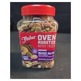 Fisher Snack Oven Roasted Never Fried Mixed Nuts with Peanuts, 24 Ounces, Peanuts, Almonds, Cashews, Pistachios, Pecans, Made With Sea Salt, Non-GMO, No Oils, Artificial Ingredients or Preservatives