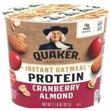 12 pk QUAKER CRANBERRY ALMOND PROTEIN INSTANT OATMEAL CUPS