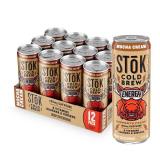 SToK Cold Brew Energy Mocha Cream, Energy Coffee Beverage with 195mg Caffeine to Help Support Focus, Canned Coffee with B-Vitamins, Guarana and Ginseng, 11 fl oz, 12pk