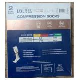 Copper Fit Elite Compression Socks 2PK L/XL Easy on Easy Off