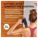 Sharper Image  Powerboost  Pro+ Hot & Cold Compact Deep Tissue Massage Gun - 6 Speed, 4 Attachments, Travel Case| Soothing Heat & Cold Therapy| Portable Lightweight Full Body Shoulder & Back Massager