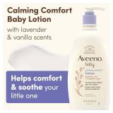 Aveeno Baby Calming Comfort Moisturizing Body Lotion with Relaxing Lavender & Vanilla Scents, Non-Greasy Baby Lotion, Nourishing Prebiotic Oatmeal, Paraben- & Phthalate-Free, 18 fl. oz