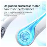 JISULIFE Portable Neck Fan Set of 2, Hands-Free Bladeless, 5 Speeds, 4000 mAh Battery Operated Wearable Personal Fan, Twistable, Rechargeable, Gift for Women Men-Grey