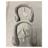 JISULIFE Portable Neck Fan Set of 2, Hands-Free Bladeless, 5 Speeds, 4000 mAh Battery Operated Wearable Personal Fan, Twistable, Rechargeable, Gift for Women Men-Grey