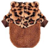 LOT OF FIVE - Fleece Dog Hoodie Clothes Pet Sweaters for Small Dogs, Winter Cute Warm Puppy Chihuahua Sweater, Pet Clothes for Chihuahua Yorkie Teacup, Cat Apparel (Leopard, Medium),