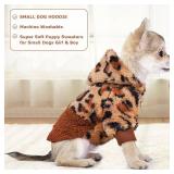 LOT OF FIVE - Fleece Dog Hoodie Clothes Pet Sweaters for Small Dogs, Winter Cute Warm Puppy Chihuahua Sweater, Pet Clothes for Chihuahua Yorkie Teacup, Cat Apparel (Leopard, Medium),