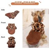 LOT OF FIVE - Fleece Dog Hoodie Clothes Pet Sweaters for Small Dogs, Winter Cute Warm Puppy Chihuahua Sweater, Pet Clothes for Chihuahua Yorkie Teacup, Cat Apparel (Leopard, Medium),