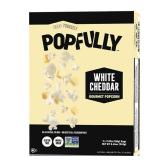 4 BOXES - of POPFULLY White Cheddar Popcorn Fully Pops, Sharing Bags, Sharp Cheese Flavor, Big Pop, Micro Popcorn Bags, 3-Pack each