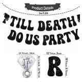 Till Death Do Us Party Bachelorette, 65 Pcs Til Death Do Us Party Bachelorette Party Decorations, Halloween Single Woman Party Bride or Die Bachelorette Party Decorations, Til Death Wedding Decor