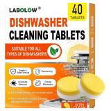 Dishwasher Cleaner And Deodorizer Tablets 40 Pack + Deep Cleaning Action, Fresh Scent, Eco-Friendly Formula