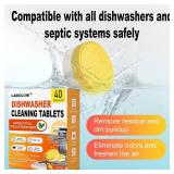 Dishwasher Cleaner And Deodorizer Tablets 40 Pack + Deep Cleaning Action, Fresh Scent, Eco-Friendly Formula