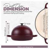 Cast Iron Dutch oven Pot with Lid for Sourdough Bread Baking   Versatile Bread Oven with Non-Stick Enamel Coating, Matte Finishing, Exquisite Embossed Pattern & Ergonomic Handles