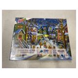 500 Piece Puzzle Christmas Village - Happy Backyard Under The Trees Jigsaw Puzzle for Adults Adults and Teens Family Challenging Perfect for Game Nights (23 x 15 inch)