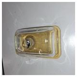 Tofficu Glass Dining Tray 7.1X4.7X3.9 Inch Clear Cake Plate with Dome Cover for Serving Desserts Pastries Cheese Snacks in Home Kitchen