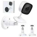 2Pack Adjustable Wall Mount for Tapo Indoor Camera C100/C110/C110/C111, Kasa EC60/KC400, WYZE Cam Pan V3/v2, 360  Swivel + 90  Tilt Mount with Adhesive Tape, No Drill, Better View Angle for Tapo Cam