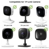 2Pack Adjustable Wall Mount for Tapo Indoor Camera C100/C110/C110/C111, Kasa EC60/KC400, WYZE Cam Pan V3/v2, 360  Swivel + 90  Tilt Mount with Adhesive Tape, No Drill, Better View Angle for Tapo Cam