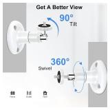 2Pack Adjustable Wall Mount for Tapo Indoor Camera C100/C110/C110/C111, Kasa EC60/KC400, WYZE Cam Pan V3/v2, 360  Swivel + 90  Tilt Mount with Adhesive Tape, No Drill, Better View Angle for Tapo Cam