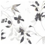 HeloHo Black and White Peel and Stick Wallpaper Modern Floral Wallpaper Leaf Self Adhesive Removable Wall Paper Boho Waterproof Contact Paper for Bathroom Living Room Bedroom Decor 15.35in x 196.8in