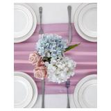 29x120 Inches 10 Pack Dusty Pink Chiffon Table Runner 10Ft Sheer Wedding Table Runner Romantic Tulle Table Runner for Rustic Wedding Decor Birthday Party Bridal Baby Shower Table Decoration