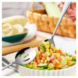 OUNONA 12 Pcs Serving Utensils,2 forks + 1 Spatula + 2 Colanders + 2 Spoons + 1 Large spoon + 2 Large clips + 2 Small Clips, Stainless Steel Catering Serving Utensils for Party Buffet Dinner Banquet