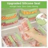 10-Pack Food Storage Containers with Airtight Leakproof Lids, BPA-Free Meal Prep Containers for Microwave/Dishwasher/Freezer, Green, 28.7oz Each