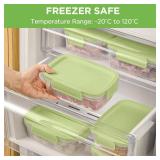 10-Pack Food Storage Containers with Airtight Leakproof Lids, BPA-Free Meal Prep Containers for Microwave/Dishwasher/Freezer, Green, 28.7oz Each