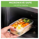 10-Pack Food Storage Containers with Airtight Leakproof Lids, BPA-Free Meal Prep Containers for Microwave/Dishwasher/Freezer, Green, 28.7oz Each