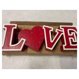 Red Wooden LOVE Sign with LED Lights Valentine
