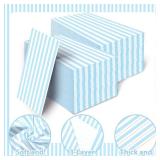 100 Pcs Blue Striped Napkins Disposable - Blue and White Striped Paper Dinner Napkins for Bathroom Wedding Birthday Picnic Baby Shower Party Supplies