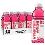 vitaminwater zero sugar power-c, electrolyte enhanced water w/vitamins, dragonfruit drinks, 20 fl oz (Pack of 12)