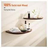 Floating Shelves for Wall,Solid Ash Wood Floating Wall Shelves Set of 2,Rustic Farmhouse Wooden Small Floating Wall Shelf for Living Rooms,Bedrooms,Bathrooms,Kitchen,Offices Decor,Books