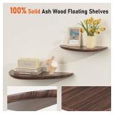 Floating Shelves for Wall,Solid Ash Wood Floating Wall Shelves Set of 2,Rustic Farmhouse Wooden Small Floating Wall Shelf for Living Rooms,Bedrooms,Bathrooms,Kitchen,Offices Decor,Books