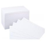 Amazon Basics Ruled Lined Index Cards for Notes, Studying, Flash Cards, White, 4" x 6", 500 Count (5 Packs of 100)