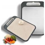 Double-Sided Stainless Steel Cutting Board (14x10In)   Metal Chopping Board for Kitchen, Easy to Clean, Dishwasher Safe, Durable & Hygienic