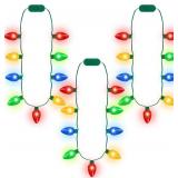 Blowata 6PCS Christmas Light Necklace, Christmas Accessories with 3 Flash Modes, Xmas Light Decorations with Colorful Bulbs for Christmas Accessories Festival Party Supplies Ugly Sweater Decor