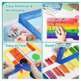 7 Rolls Colored Masking Tape, 345 Ft x 1 Inch Colored Painters Tape for Arts & Crafts Labeling or Coding Vibrant Rainbow Colorful Craft Tapes