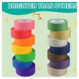 7 Rolls Colored Masking Tape, 345 Ft x 1 Inch Colored Painters Tape for Arts & Crafts Labeling or Coding Vibrant Rainbow Colorful Craft Tapes