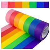 7 Rolls Colored Masking Tape, 345 Ft x 1 Inch Colored Painters Tape for Arts & Crafts Labeling or Coding Vibrant Rainbow Colorful Craft Tapes