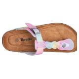 Torotto Boys Girls Cork Footbed Sandals Kids Flip Flops with Adjustable Braided Straps (Toddler/Little Kid/Big Kid) SIZE 31