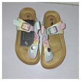 Torotto Boys Girls Cork Footbed Sandals Kids Flip Flops with Adjustable Braided Straps (Toddler/Little Kid/Big Kid) SIZE 31