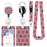 Badge Holder with Retractable and Detachable Lanyard - Stock Photo Approximate