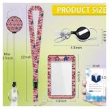 Badge Holder with Retractable and Detachable Lanyard - Stock Photo Approximate