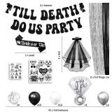 Till Death Do Us Party Bachelorette, 65 Pcs Til Death Do Us Party Bachelorette Party Decorations, Halloween Single Woman Party Bride or Die Bachelorette Party Decorations, Til Death Wedding Decor