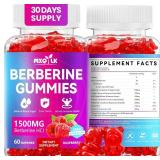 Berberine Gummies 1500mg   High Potency Berberine Supplement with Ceylon Cinnamon and Milk Thistle   Supports Glucose Metabolism & Natural Liver Function   Vegan, Sugar-Free, Non-GMO   60 Count