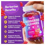 Berberine Gummies 1500mg   High Potency Berberine Supplement with Ceylon Cinnamon and Milk Thistle   Supports Glucose Metabolism & Natural Liver Function   Vegan, Sugar-Free, Non-GMO   60 Count