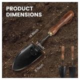 Garden Hand Trowel, Heavy Duty Stainless Steel Garden Shovel with Walnut Handle, Small Gardening Tools for Planting, Digging and Wedding