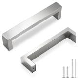 Brushed Nickel Cabinet Pull Handles 30 Pack   128mm (5") Hole Spacing, 20mm (0.79") Width   Stainless Steel Modern Drawer Handles for Kitchen & Bathroom Cabinets