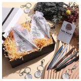 15 Sets Valentines Thank You Gifts You Rock Pens Keychains with Cards Bags Positive Employee Appreciation Gifts for Coworker Team, 5 Styles