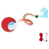 Upgraded Interactive Cat Toy, cat Toys for Indoor Cats, Automatic Kitten Ball with Mesh Elastic Tail, Moving Cat Toy for Bored Indoor Adult Cats, Motion Activated